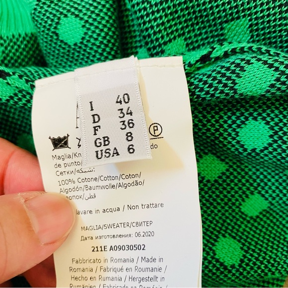 MOSCHINO Polkadot Green Lettering Sweater polkadot Size US 6 - Picture 6 of 8
